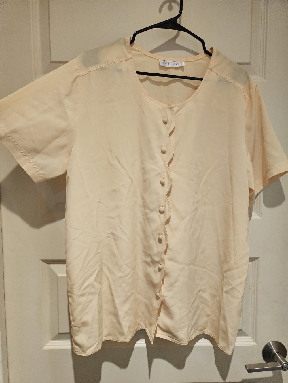 Women's Pastel Yellow Button-Front Short Sleeve Top